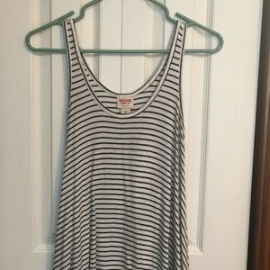 White and Black striped tank top